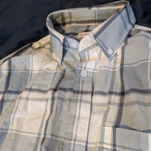 Merona Light grey & blue Plaid button down shirt.